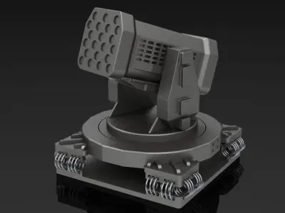 Raytheon Rolling Airframe Missile Launcher Free 3D model