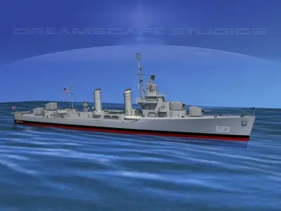 Gleaves Class Destroyer USS Nelson DD623 3D model