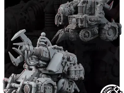 ORK GROT MEGA GUN WITH CREW 3D model