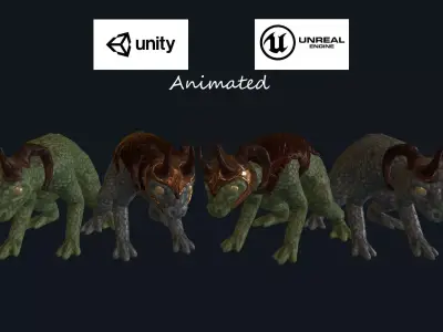 Dragon Frog Low-poly 3D model