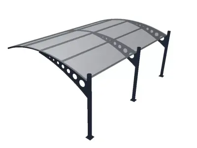 Modern Double Carport Free 3D model