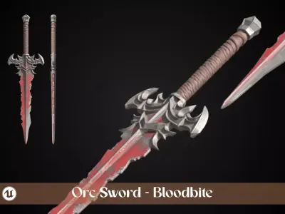 Stylized Orc Sword - Bloodbite - Game Ready 3D model