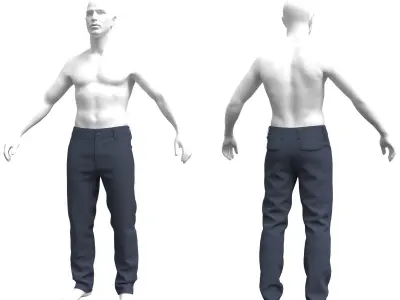 Mens Pants Basic - Marvelous Designer 3D model