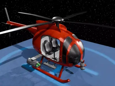 Low-Poly Sci-Fi Helicopter Game Ready PBR Textures Low-poly 3D model