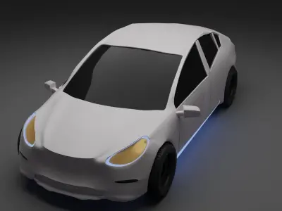 Tesla Car Model 3 Free low-poly 3D model