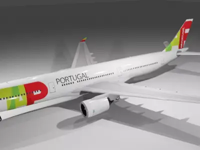TAP Air Portugal Airbus a330-900neo model with cockpit Low-poly 3D model
