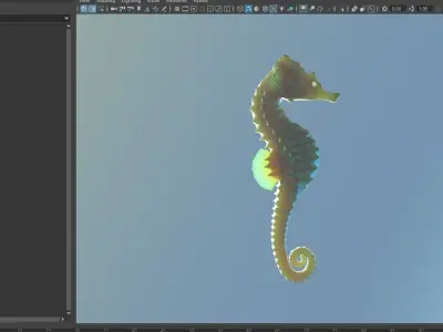 Seahorse in software 3D model