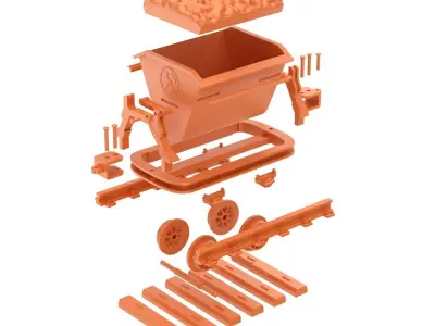 Printable Mining Cart 3D print model