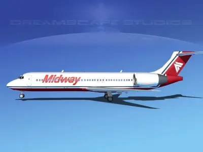 Boeing 717-200 Midway 3D model