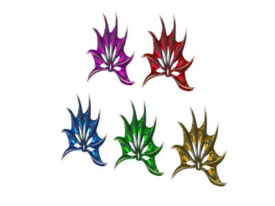 a Set of Fan Weapons Low-poly 3D model