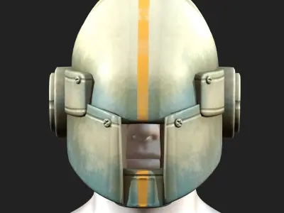 Gas mask respirator scifi futuristic 3d model  Low-poly 3D model 19