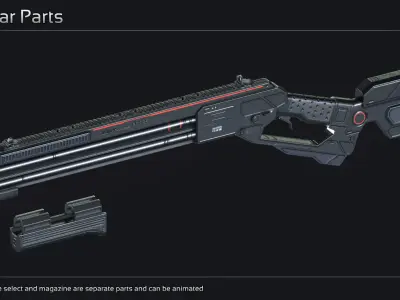 Scifi Shotgun PPT 25 Low-poly 3D model