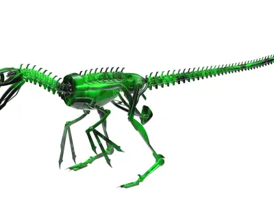 Robot Raptor Low-poly 3D model