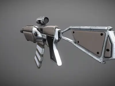 Sci-fi Sniper Battle Rifle Low-poly 3D model