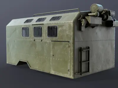 Kung Military Trailer Low-poly 3D model