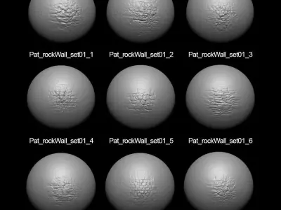 Zbrush Alpha Rock Wall Set01 Texture