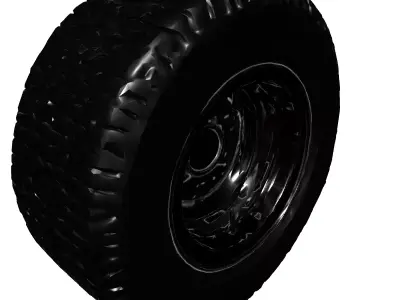 Detailed Vehicle Tire and Rim Low-poly 3D model