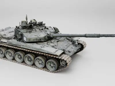 Russian T-90 tank destroyed by Ukrainian army 3D model