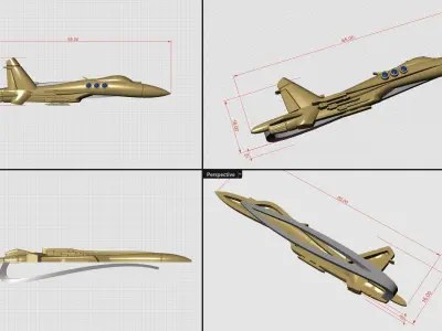 Airplane Tie Clip 3D print model
