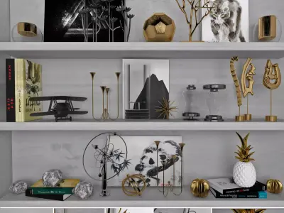 Decorative sets Shelves 2 3D model