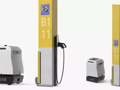 EVAR Parky Charging Robot Rigged 3D model