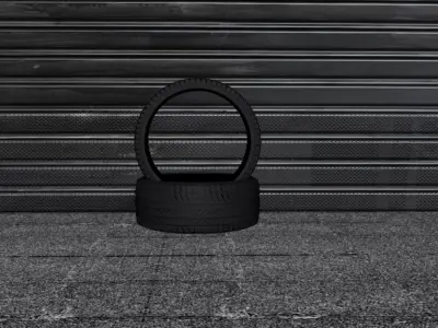 Realistic Car Tire 3D Model Without Rim Game-Ready Free low-poly 3D model