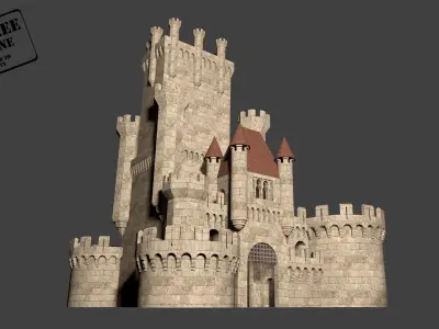 Medieval Castle Low-poly 3D model