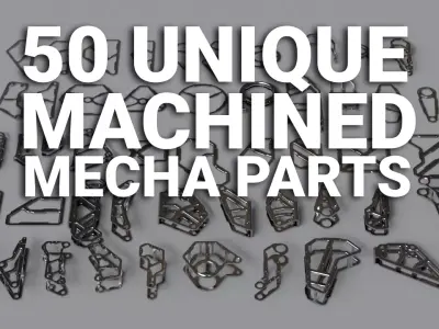 Machined Mecha Parts Kit-Bash 3D model
