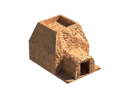 ancient egyptian pharaohs buildings Low-poly 3D model