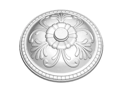 Round plaster ornament Free 3D print model