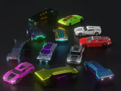 3 FREE Low-Polly Futuristic PBR Vehicle Pack Free low-poly 3D model