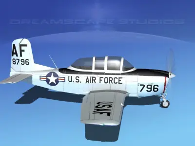 Beechcraft T-34 Mentor V04 USAF 3D model