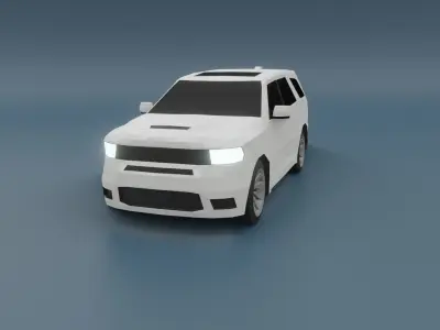 Dodge Durango suv 3D lowpoly model Low-poly 3D model