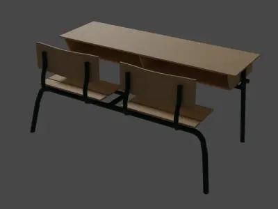 Old Classroom Table Free low-poly 3D model