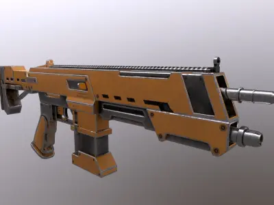 Xcom Game Rifle Low-poly 3D model