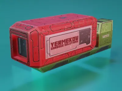 Low Poly Stylized Sci-Fi Hover Truck Free low-poly 3D model