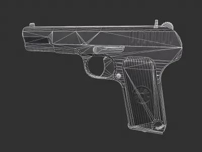 TT-33 Tokarev Pistol Low-poly 3D model
