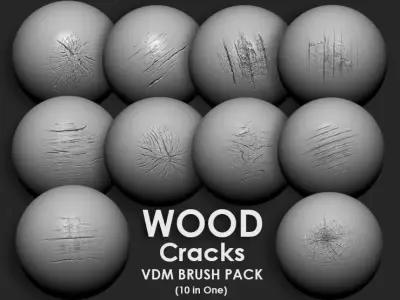 Wood Cracks VDM Brush Pack 3D model