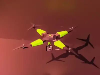 Low Poly DRONE CAMARA free Free low-poly 3D model