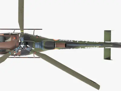 Sud-Aviation Gazelle Low-poly 3D model