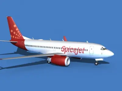 Boeing 737 MAX 7 SpiceJet 3D model