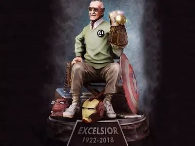 Stan Lee Tribute Statues 3D Model Ready to Print STL 3D print model