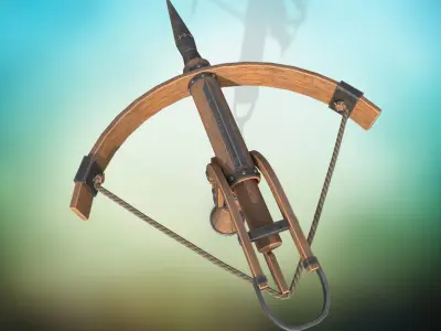 Medieval harpoon weapon PBR low-poly game ready Low-poly 3D model