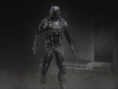 Sci Fi Destroyer Hunter Low-poly 3D model