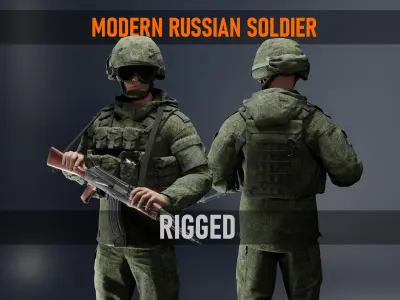 Russian Soldier Ratnik Low-poly 3D model