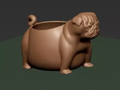 Pot-pugdog -free Free 3D print model