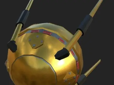 Satellite Sphere LOW POLY 2360 tris Low-poly 3D model