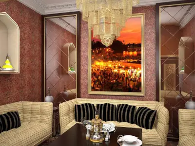 Morrocan Restaurant with VIP Room 3D model