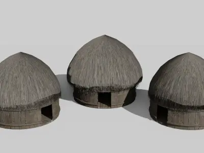 Rumah Honai - Papua Low-poly 3D model