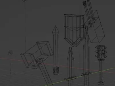 Junior Knight Asset Pack of Medieval Weapons Free low-poly 3D model